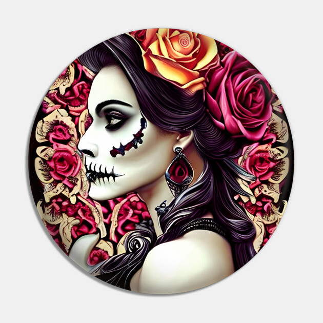 Lady Grim Reaper Tattoo Pin by animegirlnft