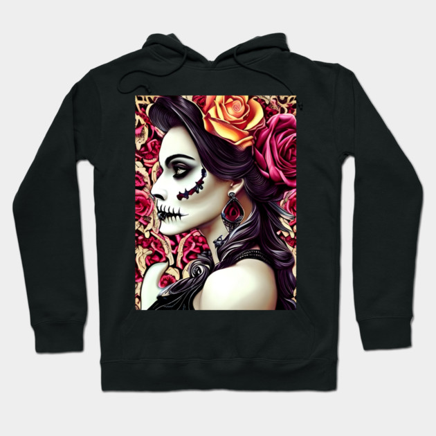 Lady Grim Reaper Tattoo Hoodie by animegirlnft