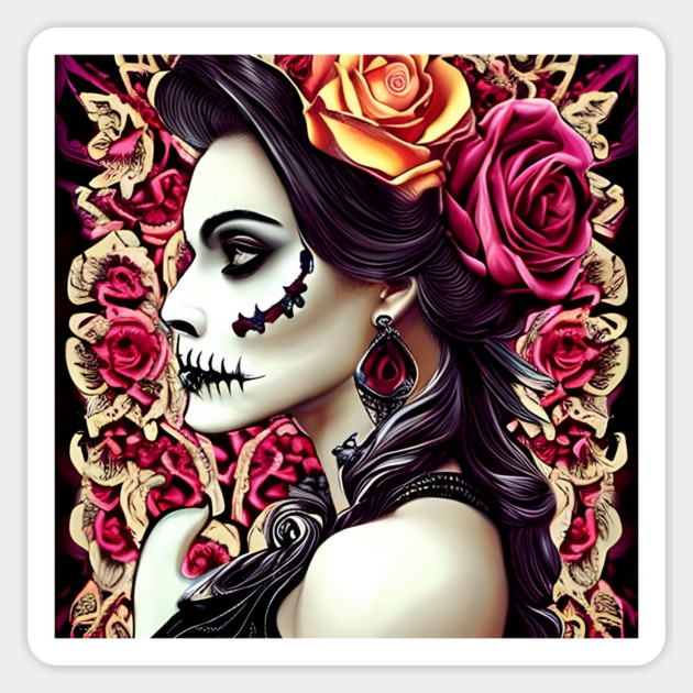 Lady Grim Reaper Tattoo Magnet by animegirlnft