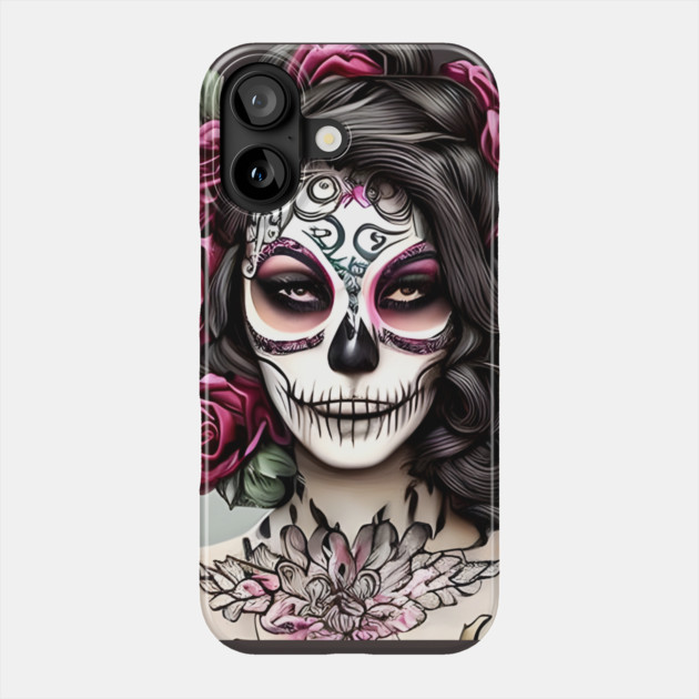 Sugar Skull Tattoo Phone Case by animegirlnft