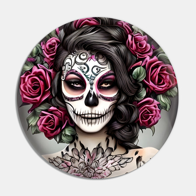 Sugar Skull Tattoo Pin by animegirlnft