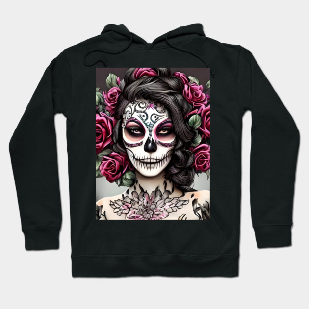 Sugar Skull Tattoo Hoodie by animegirlnft