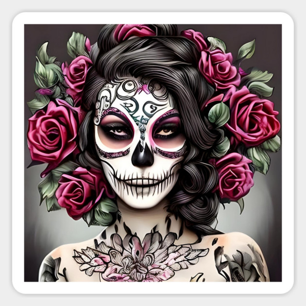 Sugar Skull Tattoo Sticker by animegirlnft