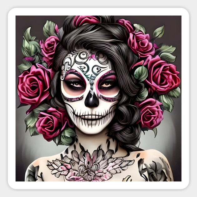 Sugar Skull Tattoo Magnet by animegirlnft
