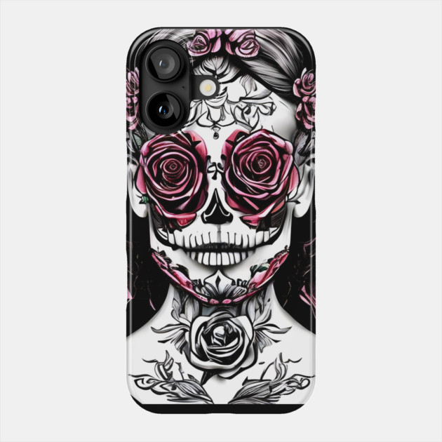 Skull Rose Eye Tattoo Phone Case by animegirlnft