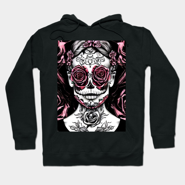 Skull Rose Eye Tattoo Hoodie by animegirlnft