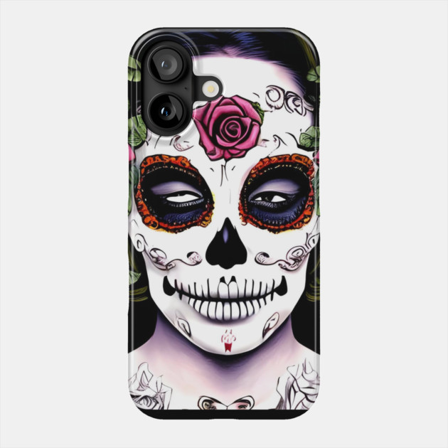 Sugar Skull Girl Phone Case by animegirlnft