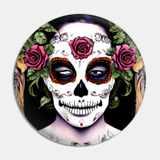 Sugar Skull Girl Pin