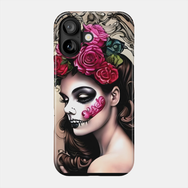 Sad Girl with Zombie Makeup Phone Case by animegirlnft