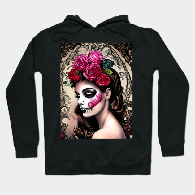 Sad Girl with Zombie Makeup Hoodie by animegirlnft