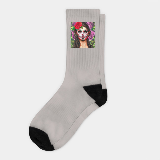 Day of the Dead Makeup Socks by animegirlnft