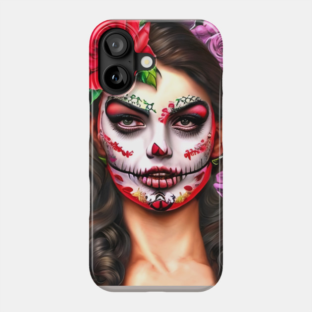 Day of the Dead Makeup Phone Case by animegirlnft