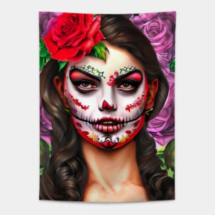 Day of the Dead Makeup Tapestry