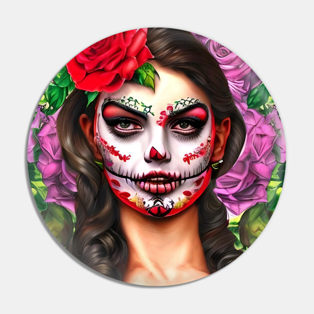 Day of the Dead Makeup Pin by animegirlnft