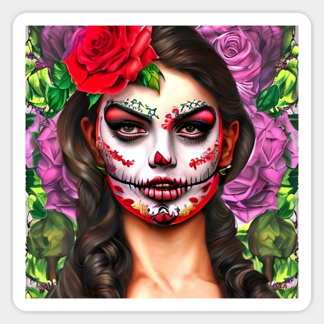 Day of the Dead Makeup Sticker by animegirlnft
