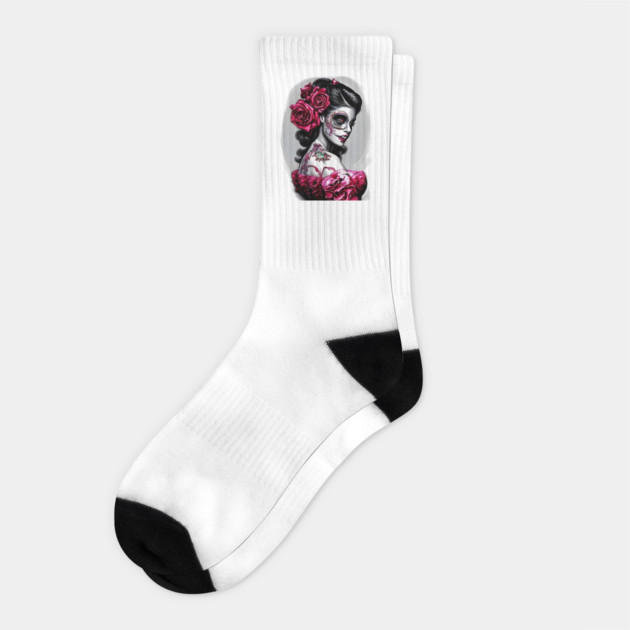 Zombie Tattooed Pin Up Girl Socks by animegirlnft
