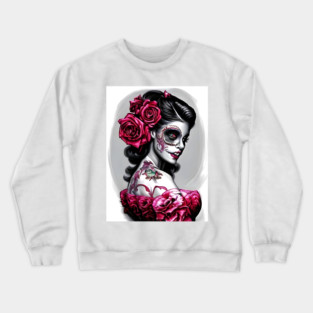Zombie Tattooed Pin Up Girl Crewneck Sweatshirt
