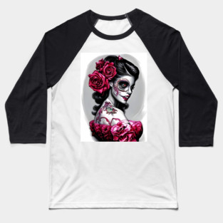 Zombie Tattooed Pin Up Girl Baseball T-Shirt