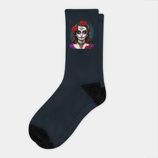 Horror Pin Up Girl Socks by animegirlnft