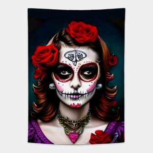 Horror Pin Up Girl Tapestry