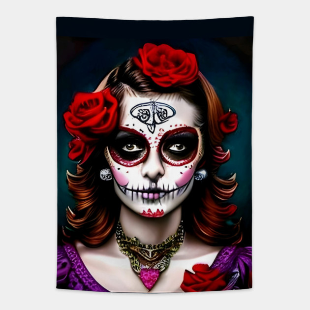 Horror Pin Up Girl Tapestry by animegirlnft