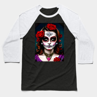 Horror Pin Up Girl Baseball T-Shirt