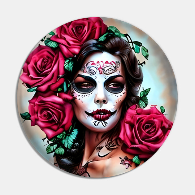 Girl with The Crow Makeup Pin by animegirlnft