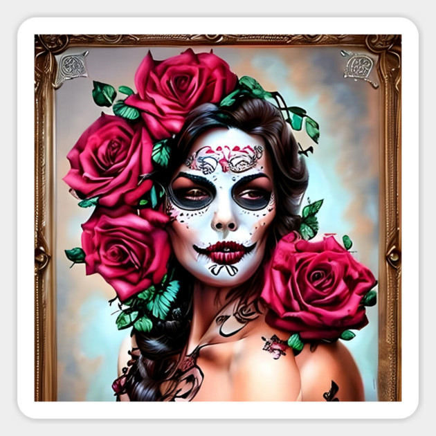 Girl with The Crow Makeup Sticker by animegirlnft