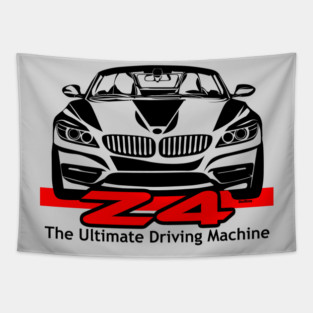 DigiRods Z4 Z 4 Convertible The Ultimate Driving Machine Cartoon Car Art Tapestry