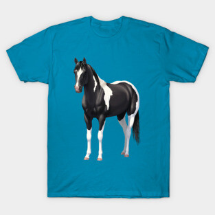 Beautiful Black Pinto Quarter Horse Paint Stallion T-Shirt