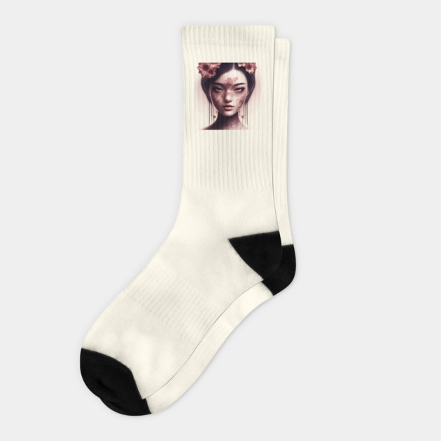 Dreaming of a beautiful Chinese Girl Socks by animegirlnft
