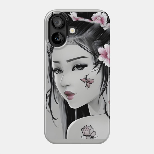 Asian Tattooed Pin Up Girl Phone Case by animegirlnft
