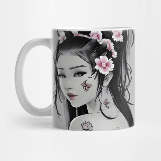 Asian Tattooed Pin Up Girl by animegirlnft