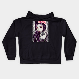 The girl with the flower tattoo Kids Hoodie