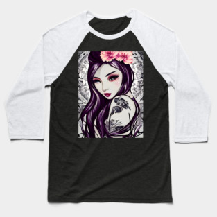 The girl with the flower tattoo Baseball T-Shirt