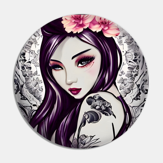 The girl with the flower tattoo Pin by animegirlnft