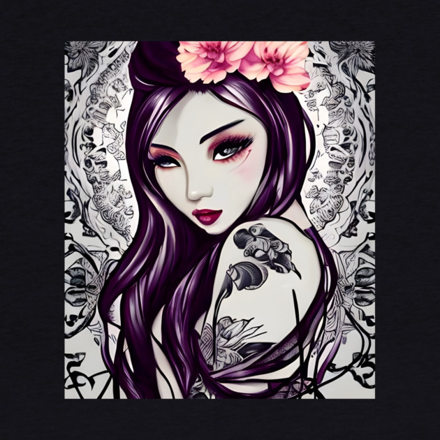 The girl with the flower tattoo by animegirlnft