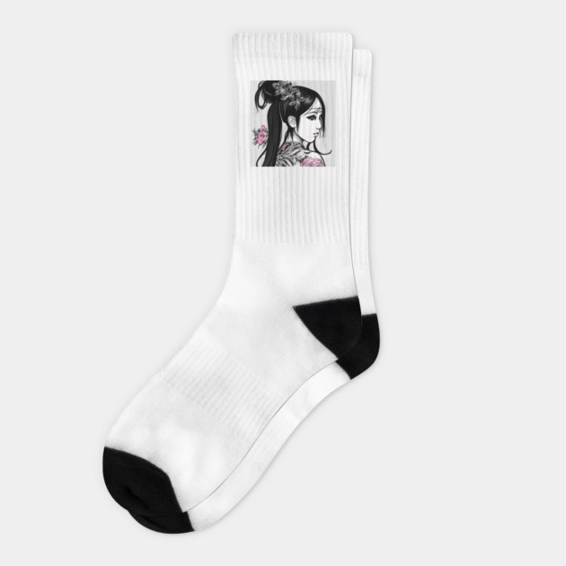 Geisha Tattoo Socks by animegirlnft