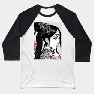 Geisha Tattoo Baseball T-Shirt