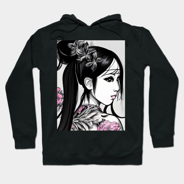 Geisha Tattoo Hoodie by animegirlnft