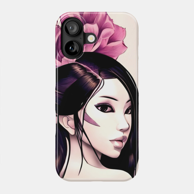 Beautiful Asian Perfect Girl Drawing Phone Case by animegirlnft