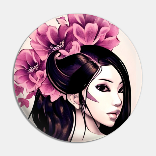 Beautiful Asian Perfect Girl Drawing Pin by animegirlnft
