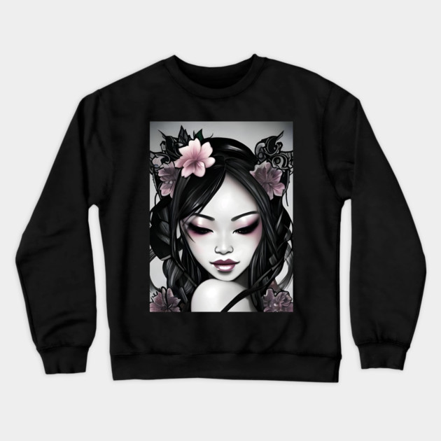 Most Beautiful Asian Girl Crewneck Sweatshirt by animegirlnft