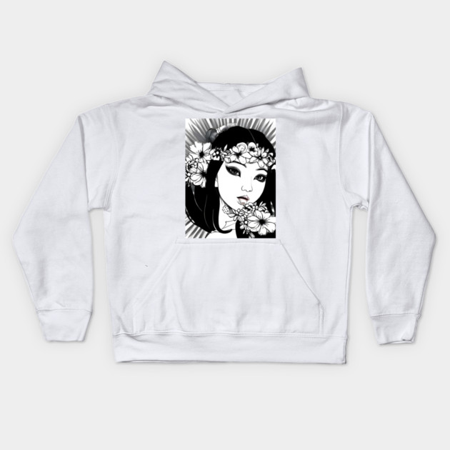 Hawaiian Tattoos Kids Hoodie by animegirlnft