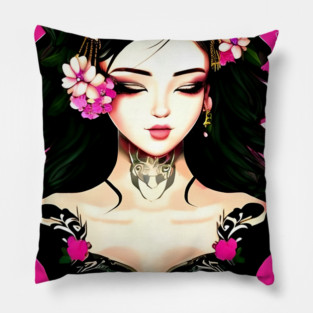 Asian Egirl Pillow