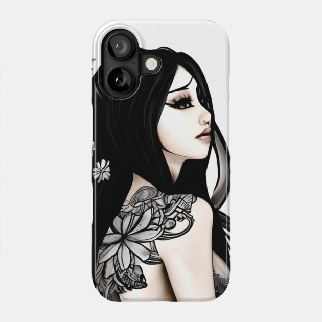 Asian Tattoo Girl Phone Case by animegirlnft