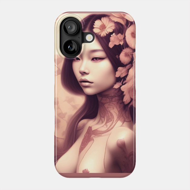 Beautiful Asian Woman Painting Phone Case by animegirlnft