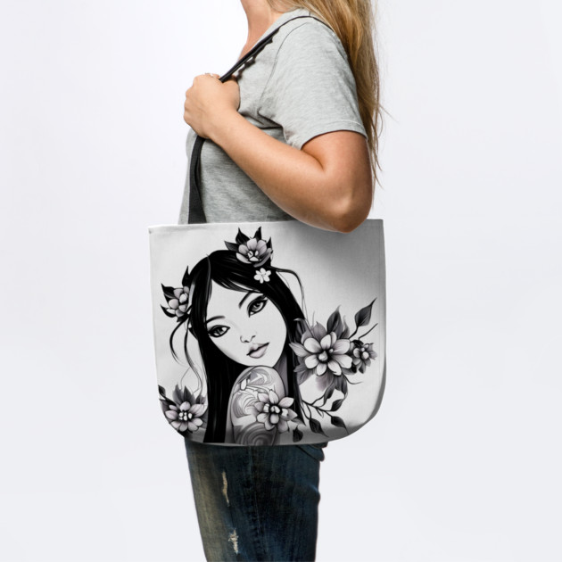 Beautiful Asian Girl Tattoo Art by animegirlnft