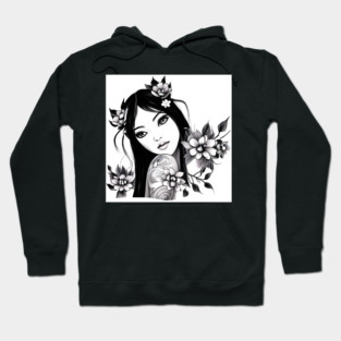 Beautiful Asian Girl Tattoo Art Hoodie