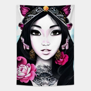 Cute Korean Girl Tapestry